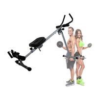 Home Gym Equipment 4 in 1 Rowing Machine, Foldable Compact Rower, Ab Trainer for Core & Glute, Adjustable Resistance Cardio, Fitness