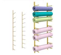 Home Gym Organiser Rack, Metal Wall Mounted Workout Room Storage Holder For Storing Yoga Mats/Exercise Bands, Save Space, Yoga Storage Organizer Wall(3pcs,9 Layers 155cm/61in)