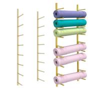 Home Gym Organiser Rack, Metal Wall Mounted Workout Room Storage Holder For Storing Yoga Mats/Exercise Bands, Save Space, Yoga Storage Organizer Wall(4pcs,8 Layers 138cm/54in)