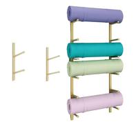 Home Gym Organiser Rack, Metal Wall Mounted Workout Room Storage Holder For Storing Yoga Mats/Exercise Bands, Save Space, Yoga Storage Organizer Wall(1pc,2 Layers 30cm/12in)