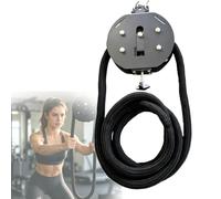 Home Gym Pull Rope, Rope Climbing Suspension Trainer, Adjustable Resistance Knob, Closed-Loop Nylon, for Biceps, Indoor Workouts and Outdoor Workouts(Black)