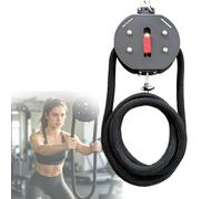 Home Gym Pull Rope, Rope Climbing Suspension Trainer, Adjustable Resistance Knob, Closed-Loop Nylon, for Biceps, Indoor Workouts and Outdoor Workouts(Red)