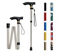 Home Hacks Adjustable Walking Stick Aluminium Folding Walking Stick for Men & Women Ergonomic Grip Anti-Slip Base Disability Aids Walking Cane with Rubber Ends for Mobility & Balance (Silver)