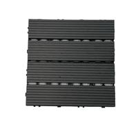 Home Hacks Composite Decking Tiles - WPC Garden Floor Tiles - Set of 11 Interlocking Wood Effect Terrace Tiles Flooring with Click System, Hot Tub Decking Board, 30 x 30cm Deck Tiles (Dark Grey)