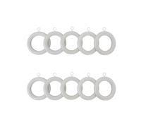 Home Hacks Curtain Rings - Wooden Curtain Pole Rings - Curtain Drapery Pole Rod Rings with Curtain Loops & Gliders, Pack of 10 Curtain Hanging Rings with Eyelets for 28mm Wood Poles (Grey)