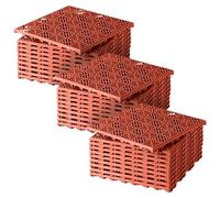 Home Hacks Garden Plastic Tiles 30x30cm Heavy Duty & Durable Interlocking Walkway Floor Path Patio Non-Slip Decking Tile Waterproof Patio Lawn Tiles for Pathway & Terrace (30x Terracotta)