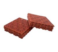 Home Hacks Garden Plastic Tiles 30x30cm Heavy Duty & Durable Interlocking Walkway Floor Path Patio Non-Slip Decking Tile Waterproof Patio Lawn Tiles for Pathway & Terrace (5x Terracotta)