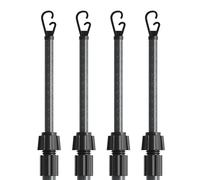 Home Hacks Washing Line Prop 2.4M Heavy Duty Adjustable Telescopic Washing Line Metal Clotheslines Weatherproof Home Garden Laundry Support Drying Line Poles (4x 8ft Washing Line Prop)