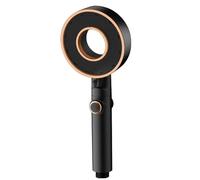 Home Handheld Hollow Shower Nozzle Three-Speed Booster Bathroom Shower Set Filter One-Button Water Stop(Black)