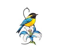 Home Hanging Decorations Yellow Goldfinch Birds Handmade Stained Glass Suncatcher Stained Glass Window Hangings Unique Indoor Ornament & Outdoor (Yellow Goldfinch) (A, 21x14cm)