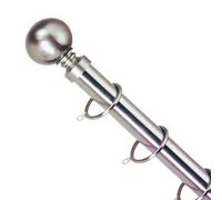 Home Harmony® 25-28mm Diameter Telescopic Extendable Curtain Pole Set With Metal Ball Finial (Silver, 120-210cm)