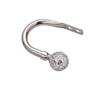 Home Harmony® Cut Glass Ball Finial Telescopic Extendable Curtain Pole set In Black or Silver and Matching Holdbacks Available (Silver, Pair Of Holdbacks)