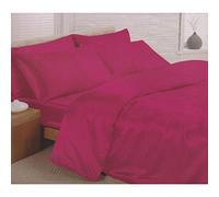 Home Harmony Super King Size Reversible Satin Complete Set Cerise 6 Piece Super King Bedding Set Quilt/Duvet Cover Fitted Sheet & 4 Pillowcases