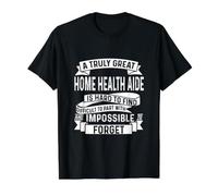 Home Health Aide Apparel - Awesome Heartfelt Aides Design Value Graphic T-Shirt, Men, Black, L