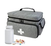 Home Health Bag - Waterproof Medicine Organizer, Multi-Compartment Pill Storage | Portable Pharmacy Case Insulated Temperature Control Medical Power Pouch, Grey, Se référer au descriptif