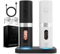 Home Hero Electric Salt and Pepper Grinder Set - Automatic Salt and Pepper Grinder Set Rechargeable. Electronic Salt and Pepper Shakers with LED Light, Electric Pepper Grinder & Salt Grinder, Set of 2