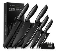 Home Hero Ultra-Sharp Stainless Steel Kitchen Knife Set - Chef Knives Set (5 pcs Set - Black with Sheath)