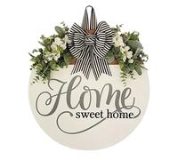Home Home Door Panel Welcome Wall Decor | Summer Porch Wreath, Not Easy to Break, Full Application, Round Wooden Hanging Panel