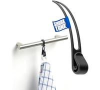 Home Hook Bathroom Radiator Hook for Hanging & Tea Towel Holder Kitchen (Pack of 1) - The Coat Hook for Rail Holds 10 kg, Practical Household Aid and Garden Gadget, Small S Hook Black