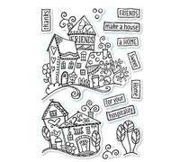 Home House Stamps for Card Making Butterflies Flowers,Thanks,Friends,Make a House,Sweet,for Your Home Transparent Silicone Seal Stamping Stamps for Paper Crafting Arts Crafts Scrapbooking Supplies