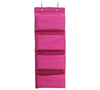 HOME HUT 4 tier clothes shoe storage hanging organiser wardrobe pockets hooks (Pink)