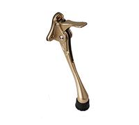 HOME&I 6" Heavy Duty Kick Down Door Stopper, Hands-Free Adjustable Pedal Door Holder with Rubber Foot for Commercial & Home Doors (Light Gold, 6 Inch x 1 Pack)