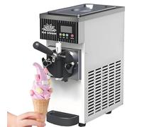 Home Ice Cream Maker Machine - Soft Serve, Single Flavor, 4-5 Kg Per Hour, Automatic Cleaning, Pre-Cooling, LCD Control Panel, Countertop Design White-220V