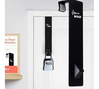 Home in Bold Extra Large Lock Box Door Mount Bracket - Over The Door Mounted Lockbox Bracket - Over The Door Lockbox Hook Black Powder Coating - Heavy Duty Steel for Airbnb Hosts & Emergency Access