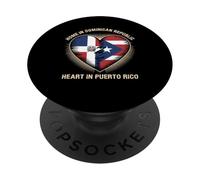 Home In Dominican Republic Heart In Puerto Rico Roots PopSockets Adhesive PopGrip