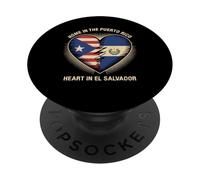 Home in Puerto Rico Heart in El Salvador Salvadoran Roots PopSockets Adhesive PopGrip