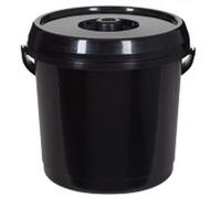Home In Style 14L Litre Plastic Bucket With Lid Carry Handle 3 Gallon Ideal for Tub Animal Feed Bird Seed Pet Food Storage Bin Pail Household,Paint,Camping Buckets (Black)