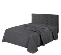 Home In style 4u 100% Egyptian cotton Bed Sheet Single Flat Sheet Breathable and Fade Resistant Charcoal Bedsheet 300 Thread Count