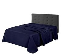 Home In style 4u 100% Egyptian cotton Bed Sheet Single Flat Sheet Breathable and Fade Resistant Navy Bedsheet 300 Thread Count