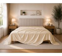 Home In Style 4U 100% Egyptian Cotton King Flat Sheet, Beige | 300 Thread Count, Breathable & Fade Resistant Bed Sheet, Soft Luxury Bedding