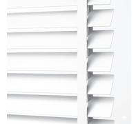 Home In Style 4U Faux Wood Venetian Blinds Window Venetian Blinds Easy Fit Child Safe Trimmable Wooden Tape Blinds-50mm Slats with Aluminium Headrail White, W105cm x L150cm