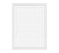 Home In Style 4U Faux Wood Venetian Blinds Window Venetian Blinds Easy Fit Child Safe Trimmable Wooden Tape Blinds-50mm Slats with Aluminium Headrail White, W45cm x L150cm