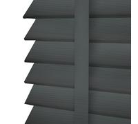Home In Style 4U Made to Measure Faux Wood Blind Window Venetian Blinds- 50mm Slats Easy Fit Child Safe Tape Design Custom Venetian Blinds Charcoal, W60cm x L213cm