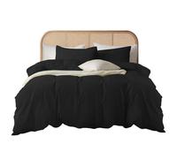Home In Style 4U Teddy Fleece Duvet Cover Sets- Thermal Warm Cozy Super Soft Winter Christmas Bedding set Singel Size Bed Quilt Cover with Pillowcases- Black