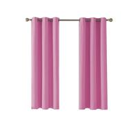 Home In Style 4U Thermal Insulated Blackout Curtains for Bedroom Windows Pink Curtains 66" width x 54" drop 2 Panels, Ring Top Eyelet Super Soft Blackout Eyelet Curtains for Living Room