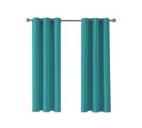 Home In Style 4U Thermal Insulated Blackout Curtains for Bedroom Windows Turquoise Curtains 90" width x 108" drop 2 Panels, Ring Top Eyelet Super Soft Blackout Eyelet Curtains for Living Room