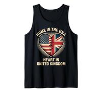Home in The USA Heart in United Kingdom British Roots USA Tank Top