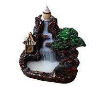 Home Incense Fountain Burner | Mountain Shape Table Incense Burner Handmade Resin | Base Incense Cone Burner for Indoor Decoration