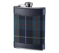 Home Inside & Out Hip Flask,8oz,Stainless Steel/Green Tartan