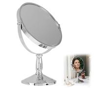 PREMIER Table Mirror – Chrome Swivel, Magnifying Option – Silver 23x15x15