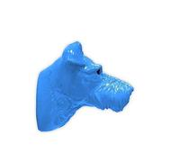 Home Interior Decoration Contemporary Animal Head Wall Art - Blue Miniature Schnauzer Dog