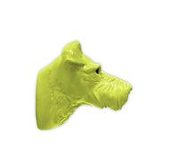 Home Interior Decoration Contemporary Animal Head Wall Art - Green Miniature Schnauzer Dog