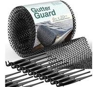 Home Intuition Gutter Guard Plastic Mesh Guards 6" Wide 20' Long (Single)