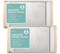 Home Intuition Horizontal Adjustable Window Screen 25-45 inches Wide, 2-Pack (24 Inches High)