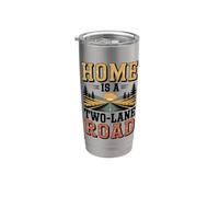 Home is a Two-Lane Road Stainless Steel Insulated Tumbler