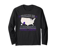 Home is Arizona, map, United States, American, Retro Long Sleeve T-Shirt